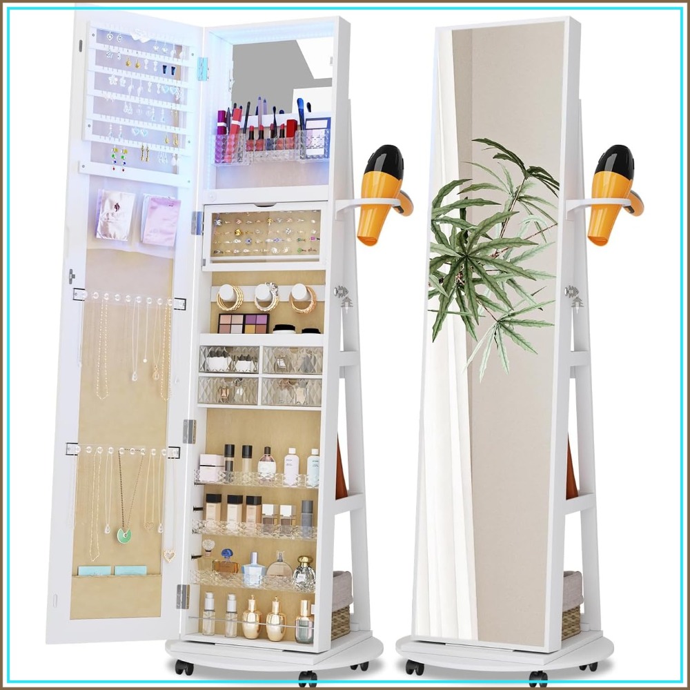 Full Length Mirror Jewelry Armoire - Full Length Mirror Jewelry Cabinet with