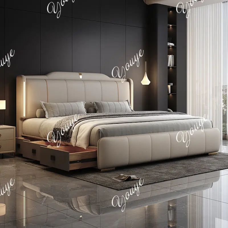 XM 180x200 Cm Double Bed Frame - King Size Bed Frame With Storage Drawers 评论和价格