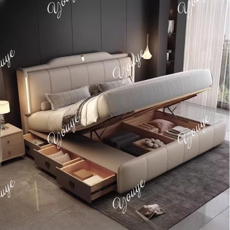 XM 180x200 Cm Double Bed Frame - King Size Bed Frame With Storage Drawers 评论和价格