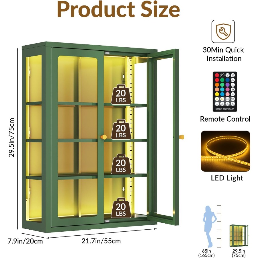 Metal wall display storage cab - Storage 评论和价格
