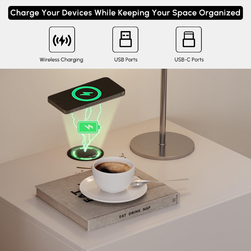 Set of 2 Floating Nightstands  - Floating Nightstand With Led Light 评论和价格