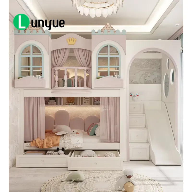 Custom Princess House Bunk Bed - Bunk Bed With Stairs And Slide 评论和价格