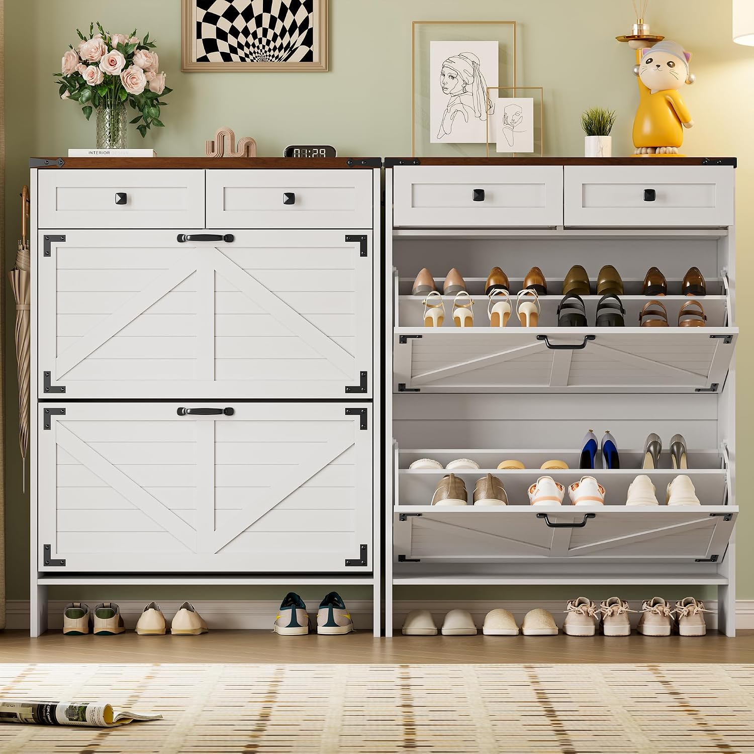 Shoe Cabinet With Odor Control - Shoe Rack Cabinet Narrow Entryway 评论和价格
