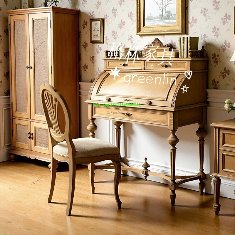 French Retro Solid Wood Clamsh - Tables 评论和价格