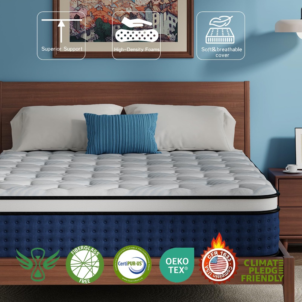 Queen Mattress, 12 Inch Hybrid - Memory Foam Mattress In A Box Queen 评论和价格