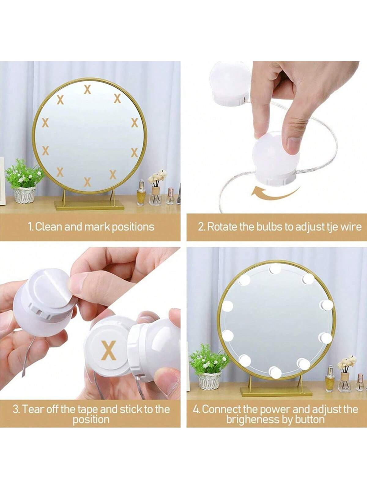New Detachable Bulbs Professio - Dressing Table Vanity With Lighted Mirror 评论和价格