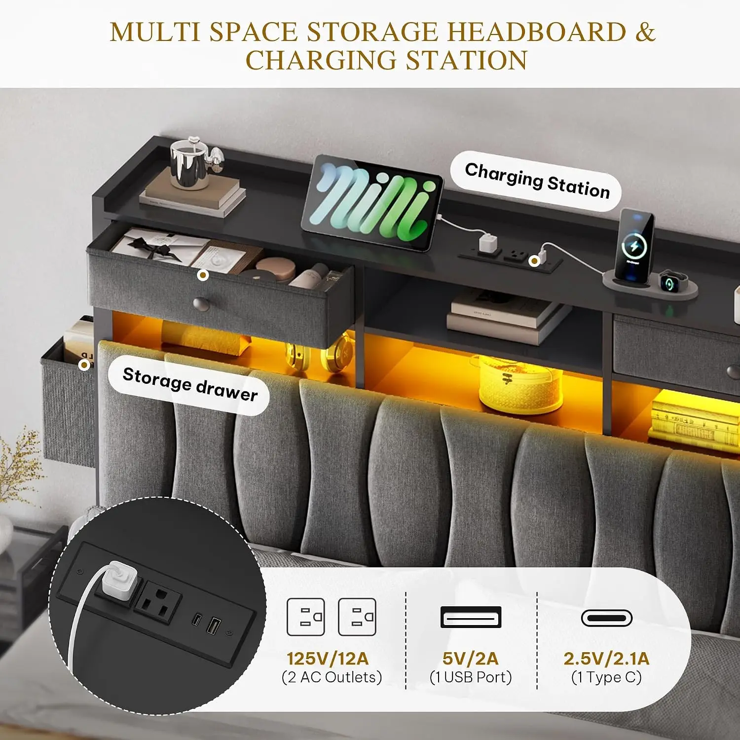 King Size Bed Frame With Drawe - King Size Bed Frame With Storage Drawers 评论和价格