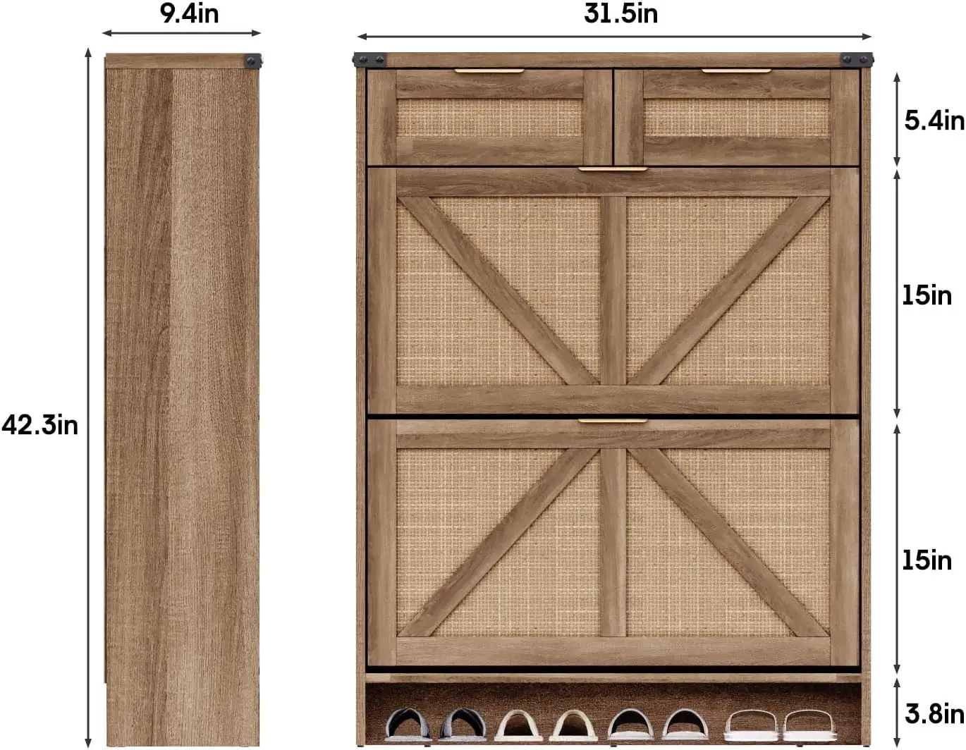 Shoe Cabinet with 2 Flip Drawe - Shoe Rack Cabinet Narrow Entryway 评论和价格
