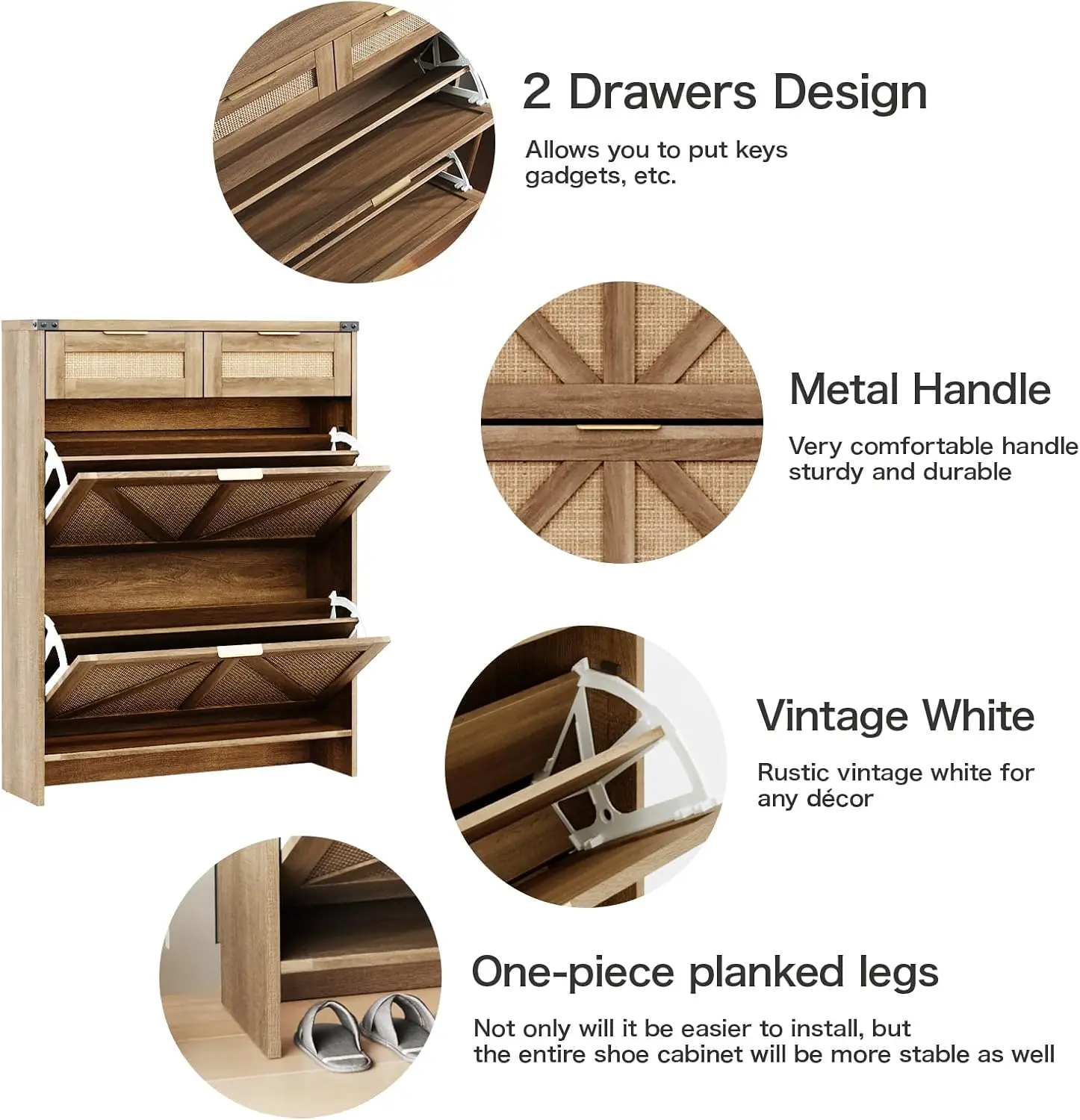 Shoe Cabinet with 2 Flip Drawe - Shoe Rack Cabinet Narrow Entryway 评论和价格