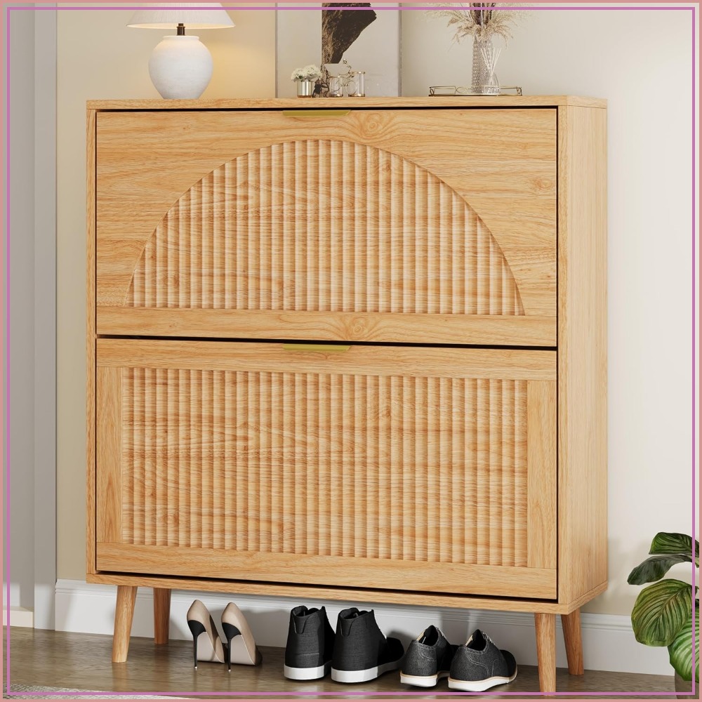 3 Flip Drawer Shoe Storage Cab - Shoe Rack Cabinet Narrow Entryway 评论和价格