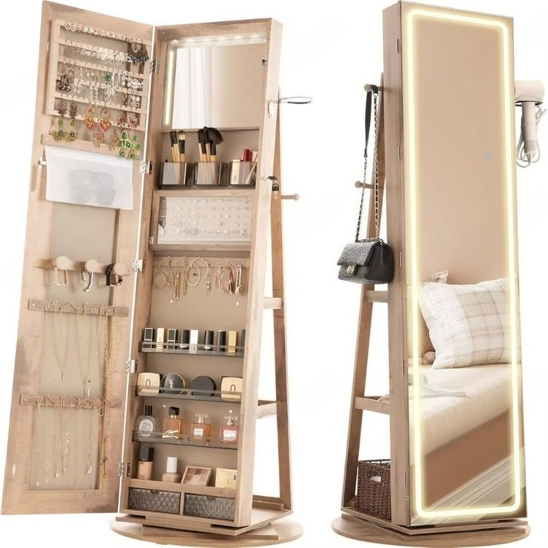 Standing Mirror Jewelry Cabine - Full Length Mirror Jewelry Armoire 评论和价格